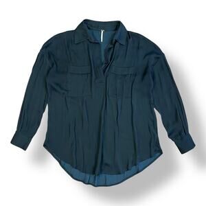 Free People Starry Dreams Pullover‎ Blouse Womens Size XS Black Boho Business